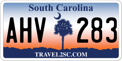 SC license plate AHV283