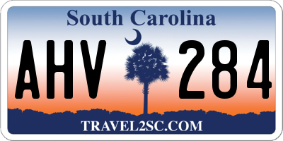 SC license plate AHV284