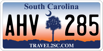 SC license plate AHV285