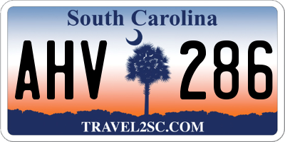 SC license plate AHV286