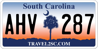 SC license plate AHV287