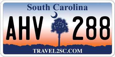 SC license plate AHV288