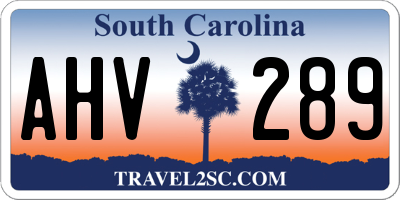 SC license plate AHV289