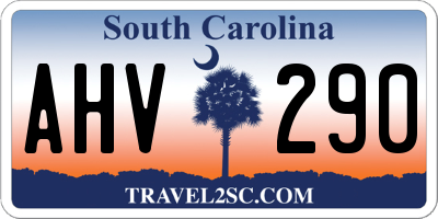SC license plate AHV290