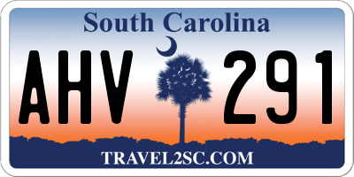 SC license plate AHV291