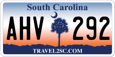 SC license plate AHV292