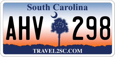 SC license plate AHV298