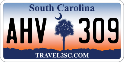 SC license plate AHV309