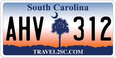 SC license plate AHV312