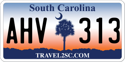 SC license plate AHV313