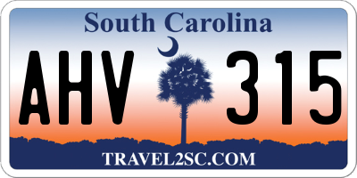 SC license plate AHV315
