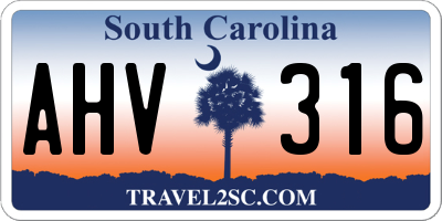 SC license plate AHV316