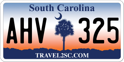 SC license plate AHV325