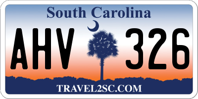 SC license plate AHV326