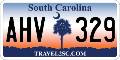 SC license plate AHV329