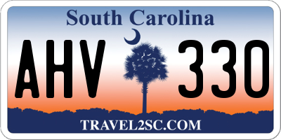 SC license plate AHV330