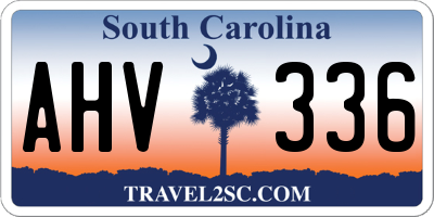 SC license plate AHV336