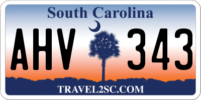 SC license plate AHV343