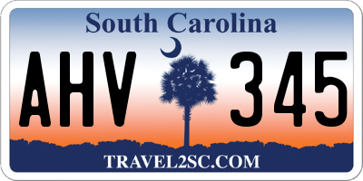 SC license plate AHV345