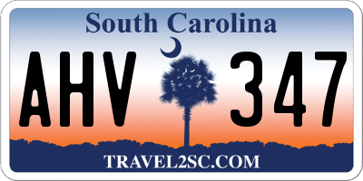 SC license plate AHV347