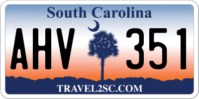 SC license plate AHV351