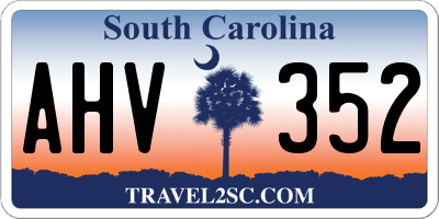 SC license plate AHV352