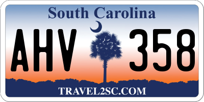SC license plate AHV358