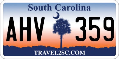 SC license plate AHV359