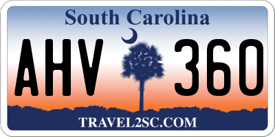 SC license plate AHV360