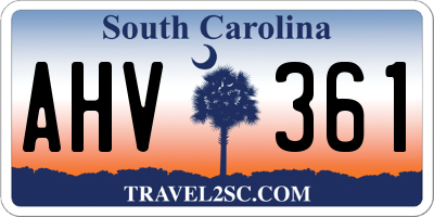 SC license plate AHV361