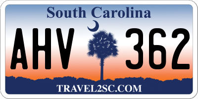 SC license plate AHV362