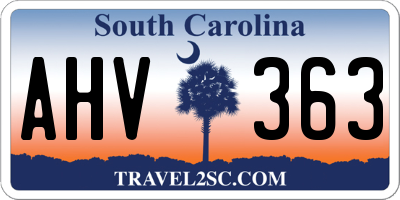 SC license plate AHV363