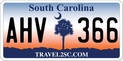 SC license plate AHV366
