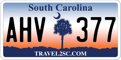 SC license plate AHV377