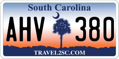 SC license plate AHV380
