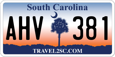 SC license plate AHV381