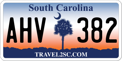 SC license plate AHV382