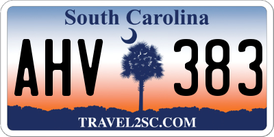 SC license plate AHV383