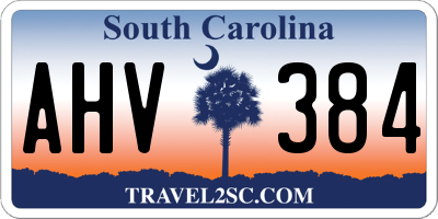 SC license plate AHV384