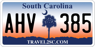 SC license plate AHV385