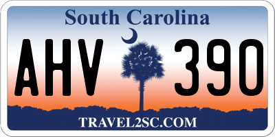 SC license plate AHV390