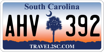 SC license plate AHV392