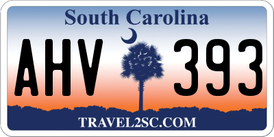 SC license plate AHV393