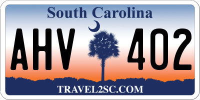 SC license plate AHV402