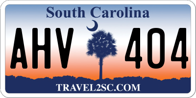 SC license plate AHV404