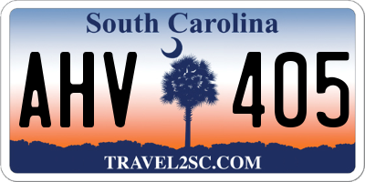 SC license plate AHV405