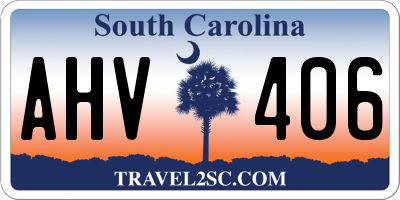 SC license plate AHV406