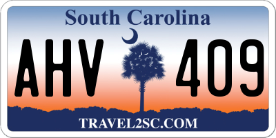 SC license plate AHV409