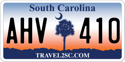 SC license plate AHV410