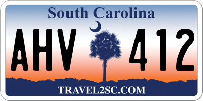 SC license plate AHV412